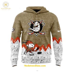 Anaheim Ducks Anniversary Of Peanuts Night For Fans Special New Hoodie Longpants Cap