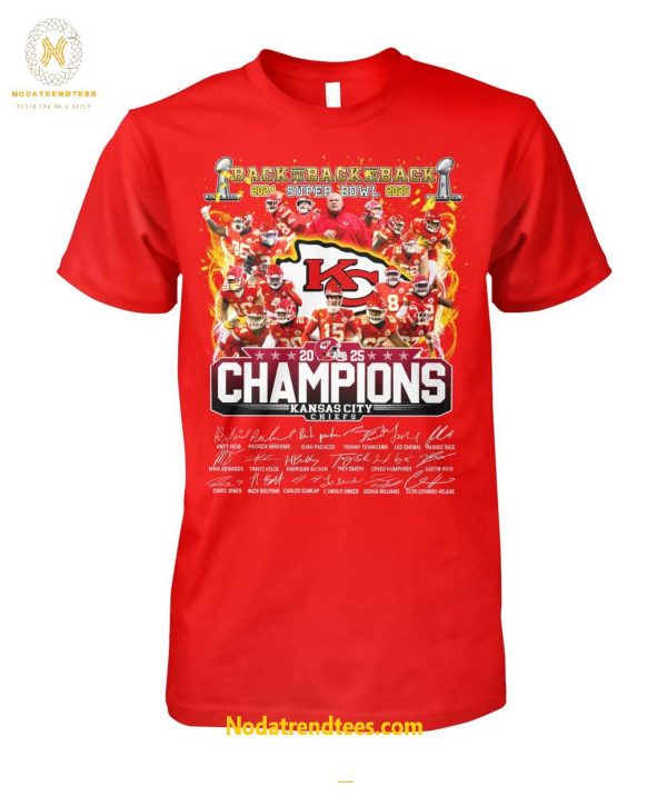 Back To Back To Back 2024-2025 Super Bowl Champions Kansas City Chiefs Special New Unisex T-Shirt