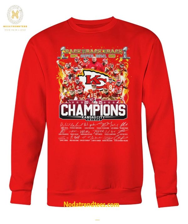 Back To Back To Back 2024-2025 Super Bowl Champions Kansas City Chiefs Special New Unisex T-Shirt