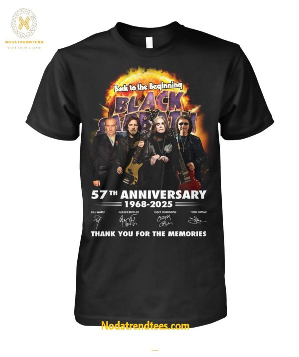 Back To The Beginning Black Sabbath 57th Anniversary 1968-2025 Thank You For The Memories Special New Unisex T-Shirt