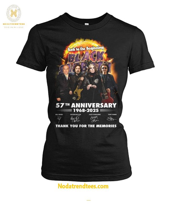 Back To The Beginning Black Sabbath 57th Anniversary 1968-2025 Thank You For The Memories Special New Unisex T-Shirt