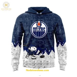 Edmonton Oilers Anniversary Of Peanuts Night For Fans Special New Hoodie Longpants Cap