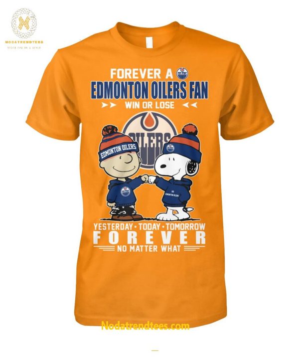 Forever A Edmonton Oilers x Snoopy Fan Win Or Lose Forever No Matter What Special New Unisex T-Shirt