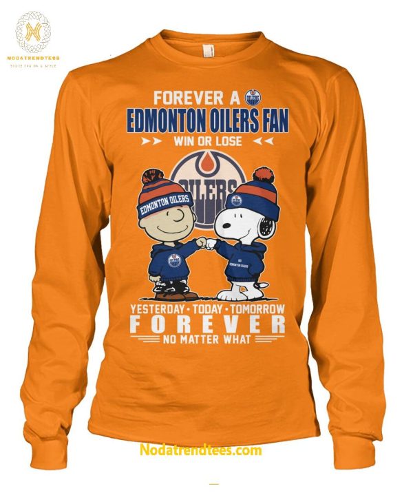 Forever A Edmonton Oilers x Snoopy Fan Win Or Lose Forever No Matter What Special New Unisex T-Shirt