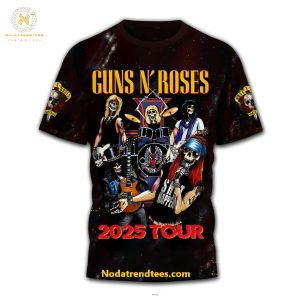 Guns N’ Roses 2025 Tour With Special Guests New Unisex 3D T-Shirt