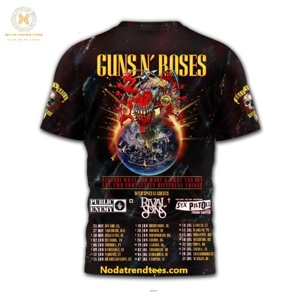 Guns N’ Roses 2025 Tour With Special Guests New Unisex 3D T-Shirt