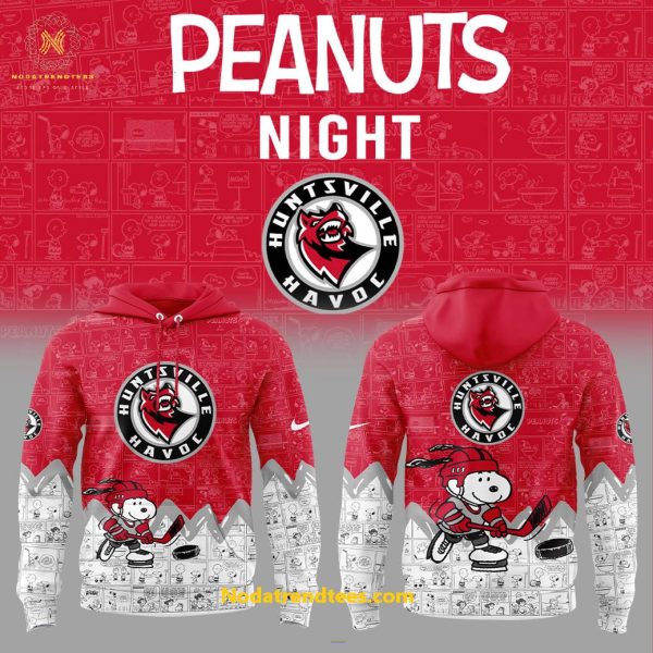 Huntsville Havoc 75th Anniversary Of Peanuts Night For Fans Special New Hoodie