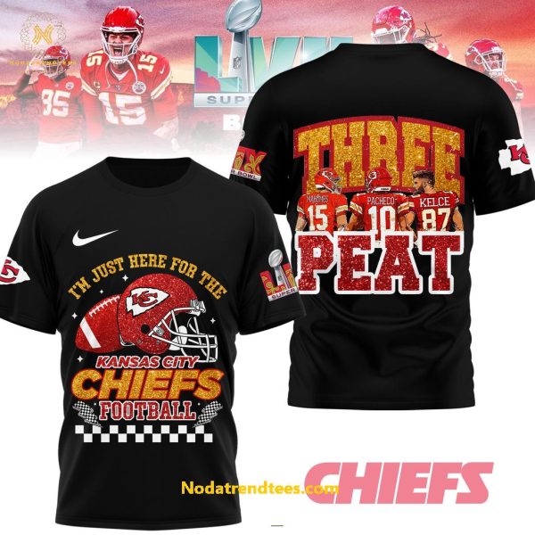 I’m Just Here For The Kansas City Chiefs Football Triple Threat Unisex 3D T-Shirt