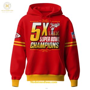 Kansas City Chiefs NFL 5X LIX Super Bowl Champions Back To Back To Back Hoodie Longpants Cap