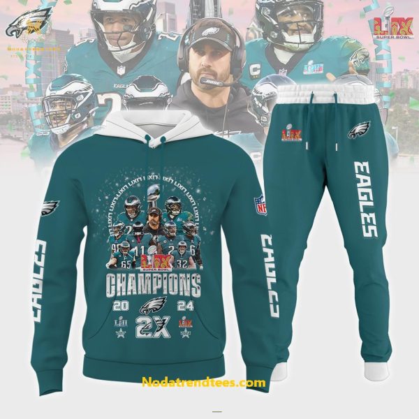 LIX Super Bowl Champions 2024 NFL Philadelphia 2X Hoodie Longpants