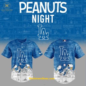 Los Angeles Dodgers 75th Anniversary Of Peanuts For Fans Special New Baseball Jersey