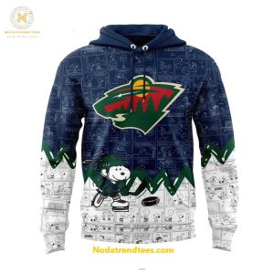 Minnesota Wild Anniversary Of Peanuts Night For Fans Special New Hoodie Longpants Cap