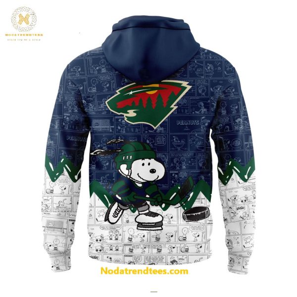 Minnesota Wild Anniversary Of Peanuts Night For Fans Special New Hoodie Longpants Cap