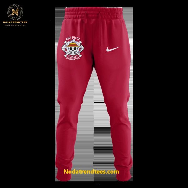 One Piece Night X Alabama Crimson Tide For Fans 2025 Special New Hoodie Longpants Cap