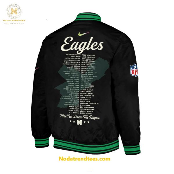 Philadelphia Eagles NFL Super Bowl LIX Champions Meet Us Down The Bayou Special New Baseball Jacket