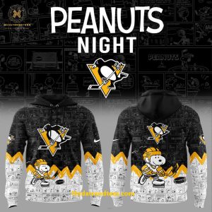 Pittsburgh Penguins Anniversary Of Peanuts Night For Fans Special New Hoodie Longpants Cap