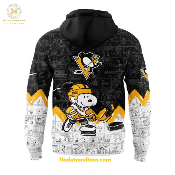 Pittsburgh Penguins Anniversary Of Peanuts Night For Fans Special New Hoodie Longpants Cap