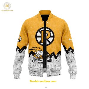 Providence Bruins 75th Anniversary Of Peanuts For Fans Special New Baseball Jacket