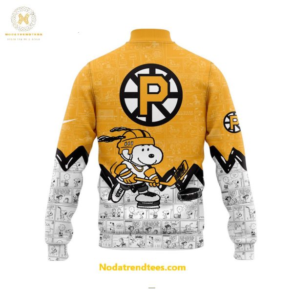 Providence Bruins 75th Anniversary Of Peanuts For Fans Special New Baseball Jacket