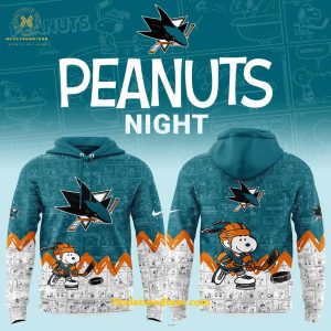 San Jose Sharks Anniversary Of Peanuts Night For Fans Special New Hoodie Longpants Cap