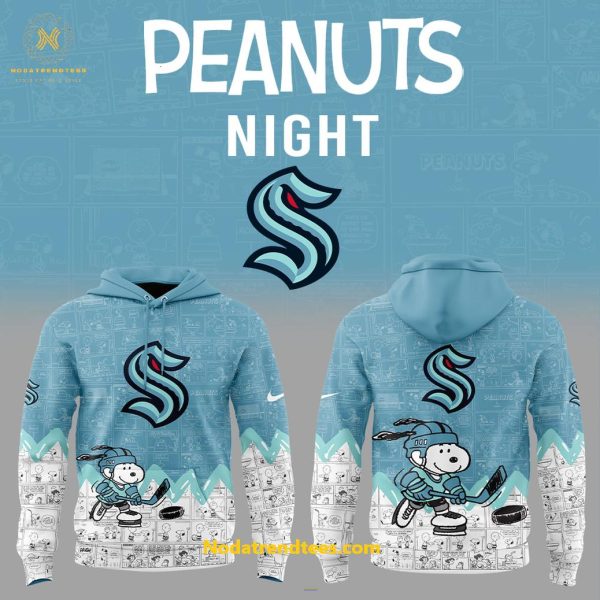 Seattle Kraken Anniversary Of Peanuts Night For Fans Special New Hoodie Longpants Cap