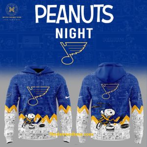 St. Louis Blues Anniversary Of Peanuts Night For Fans Special New Hoodie Longpants Cap