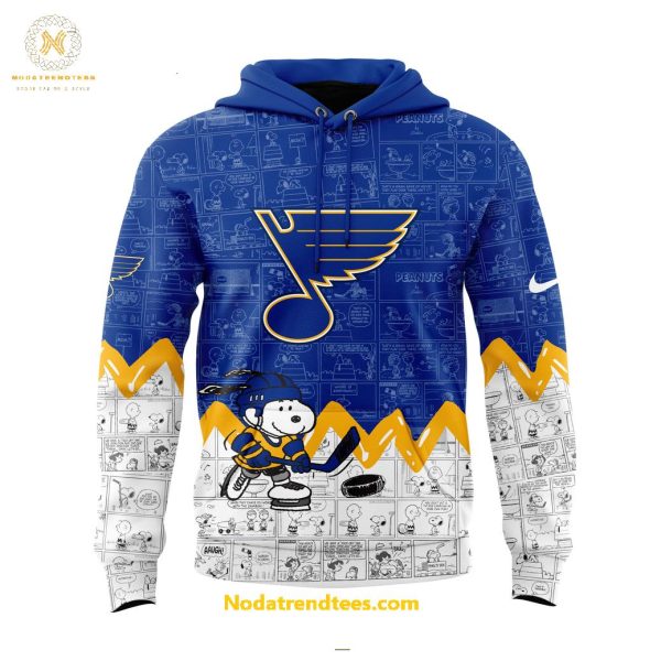 St. Louis Blues Anniversary Of Peanuts Night For Fans Special New Hoodie Longpants Cap