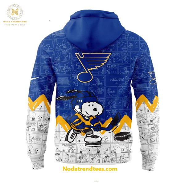 St. Louis Blues Anniversary Of Peanuts Night For Fans Special New Hoodie Longpants Cap