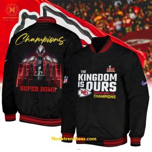 The Kingdom Is Ours Kansas City Chiefs Super Bowl LIX Champions 5 Cups Baseball Jacket