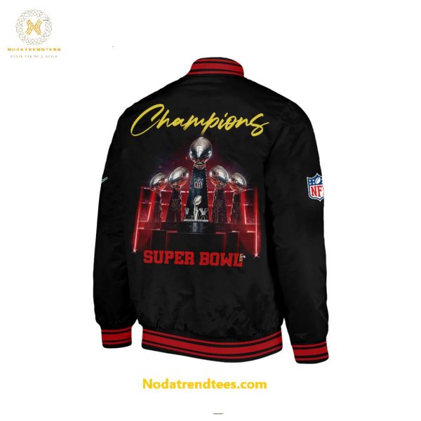 The Kingdom Is Ours Kansas City Chiefs Super Bowl LIX Champions 5 Cups Baseball Jacket