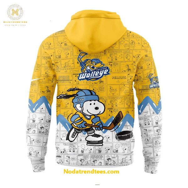 Toledo Walleye Anniversary Of Peanuts Night For Fans Special New Hoodie Longpants Cap