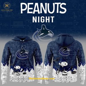 Vancouver Canucks Anniversary Of Peanuts Night For Fans Special New Hoodie Longpants Cap