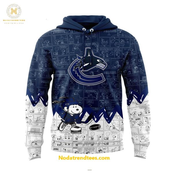 Vancouver Canucks Anniversary Of Peanuts Night For Fans Special New Hoodie Longpants Cap